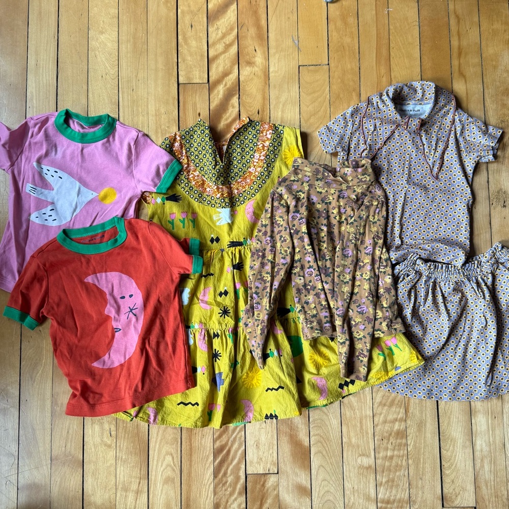 Misha And Puff bundle Kids Shirts, Dress, and Skirt - all Cotton 5-6 years
